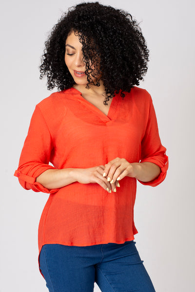 Notch Neck Plain Top