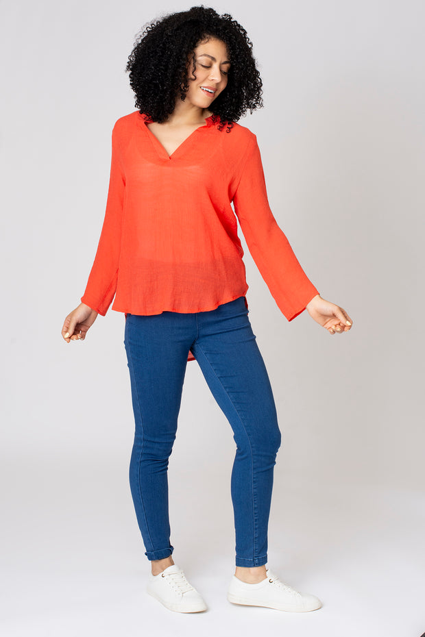 Notch Neck Plain Top