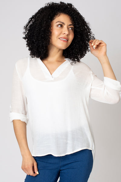 Notch Neck Plain Top