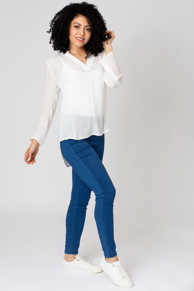 Notch Neck Plain Top