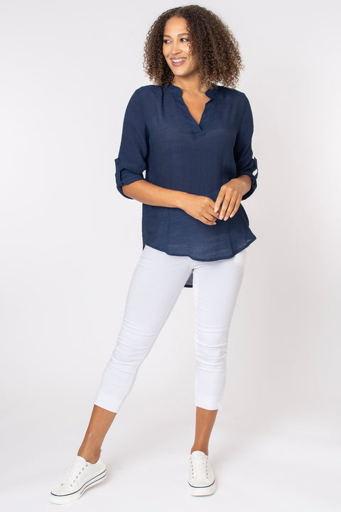 Notch Neck Plain Top