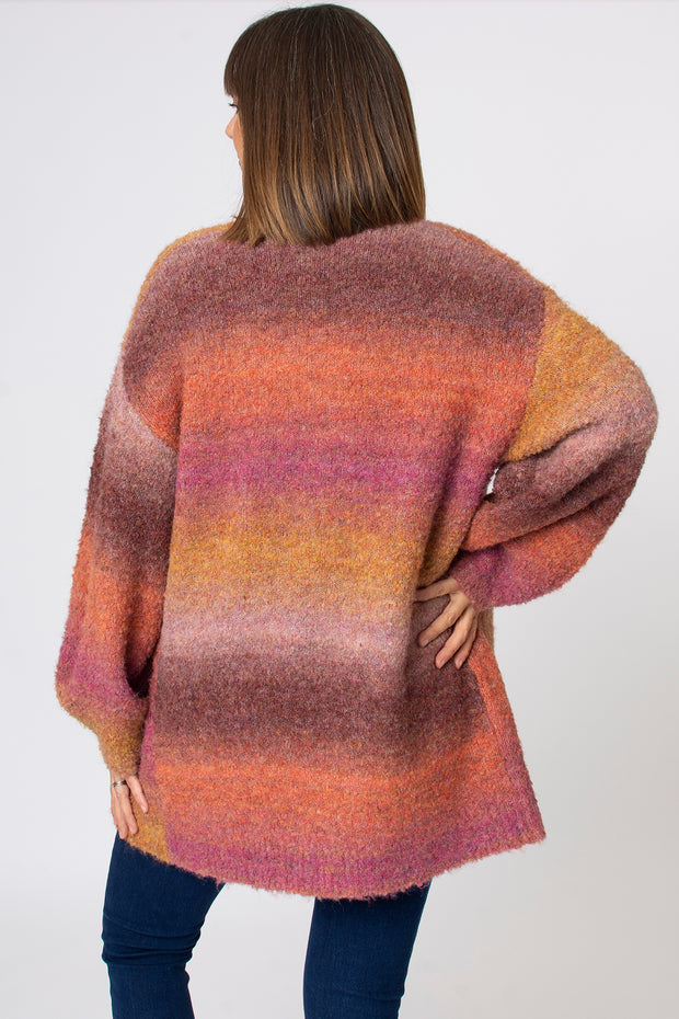 Ombre Bell Sleeve Cardigan