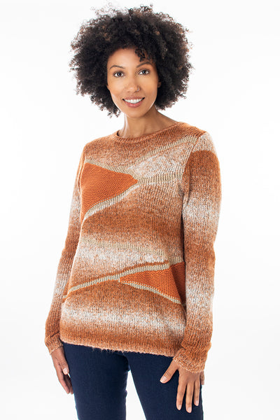 Ombre lurex zig zag jumper