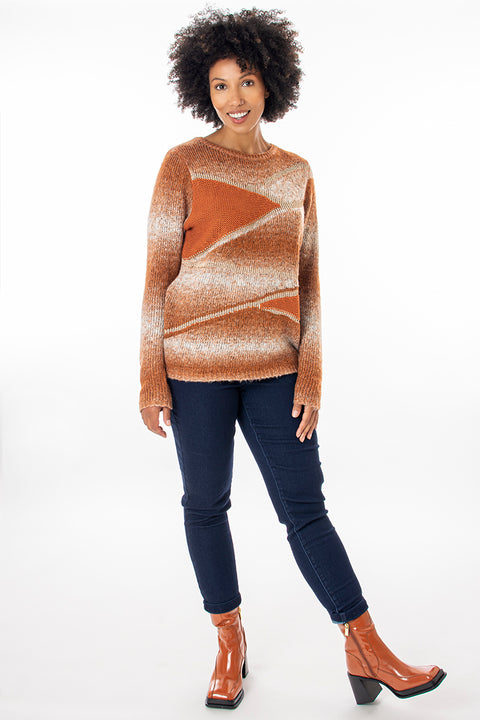 Ombre lurex zig zag jumper