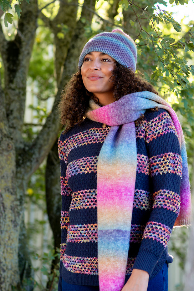 Ombre Rainbow Knitted Hat