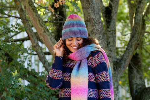 Ombre Rainbow Knitted Hat