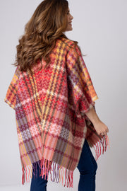 Oversized Check Tassel Cover Up