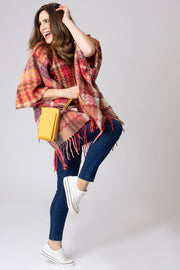 Oversized Check Tassel Cover Up