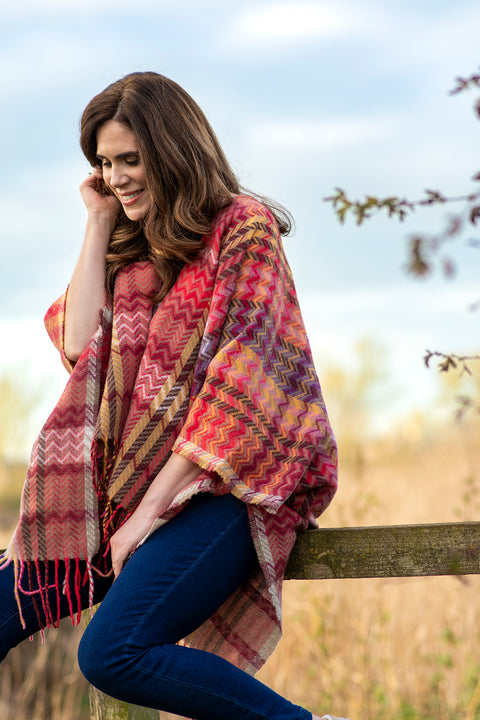 Oversized Check Tassel Cover Up