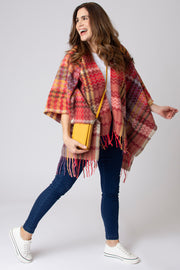 Oversized Check Tassel Cover Up