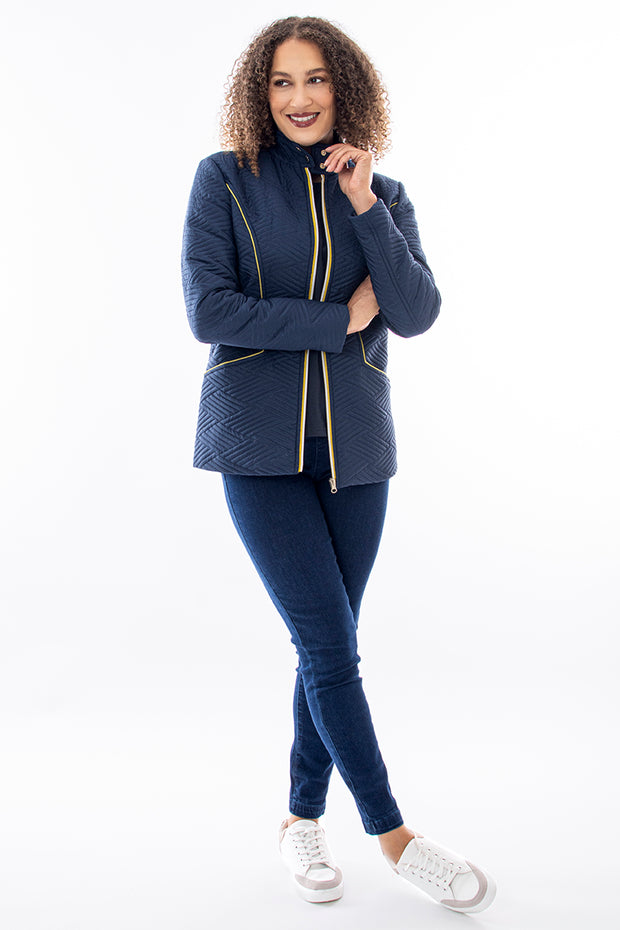 Padded contrast zip jacket