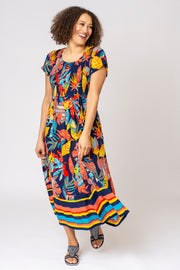 Palm Border Crinkle Dress