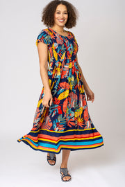 Palm Border Crinkle Dress