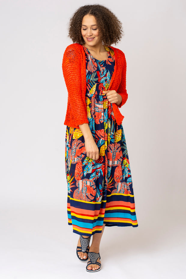 Palm Border Crinkle Dress