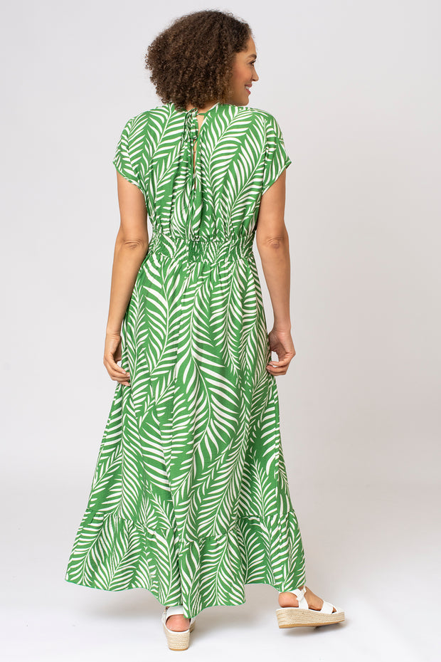 Palm Outline Mock Wrap Dress