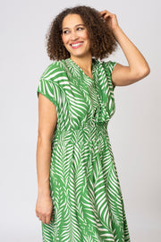 Palm Outline Mock Wrap Dress