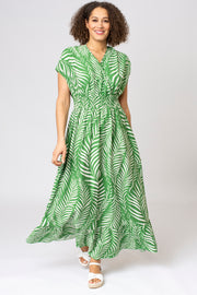 Palm Outline Mock Wrap Dress