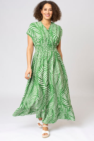 Palm Outline Mock Wrap Dress