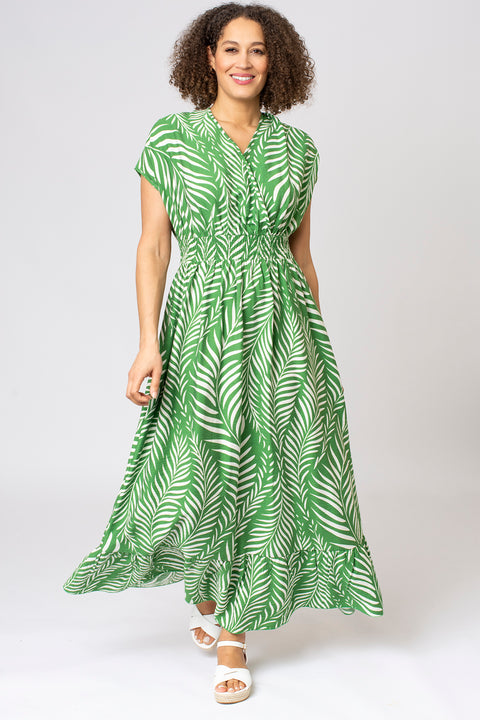 Palm Outline Mock Wrap Dress