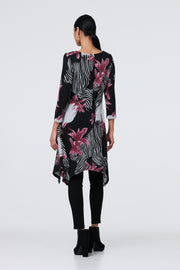 Patchy Zebra Floral Hanky Hem Dress