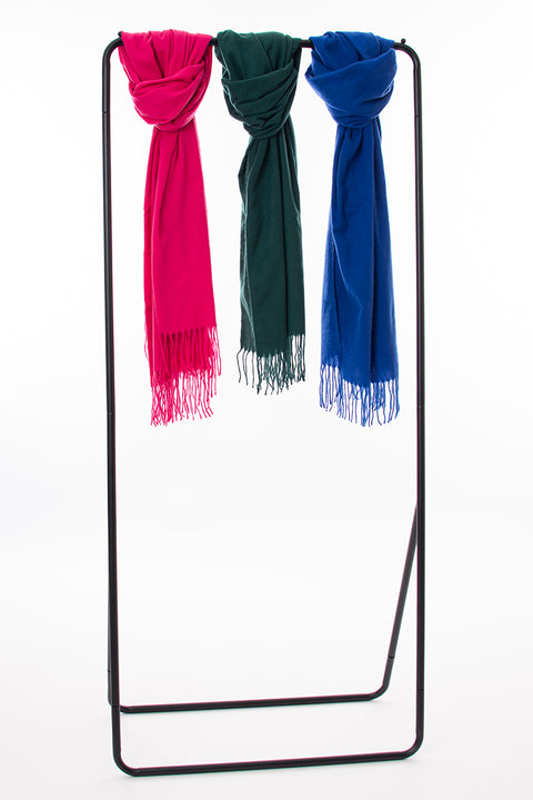 Soft touch plain tassel scarf