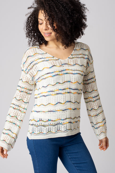 Pointelle Colour Squiggle Jumper