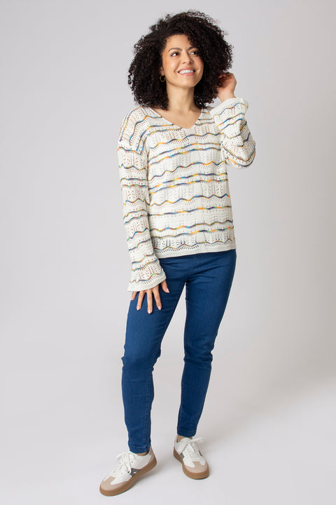 Pointelle Colour Squiggle Jumper