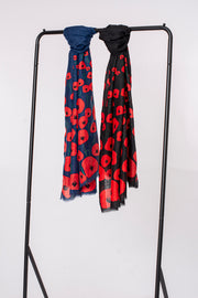 Poppy border scarf