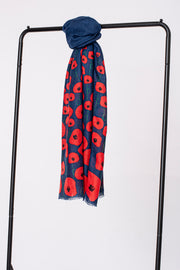 Poppy border scarf