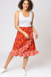 Print Mix Frill Skirt