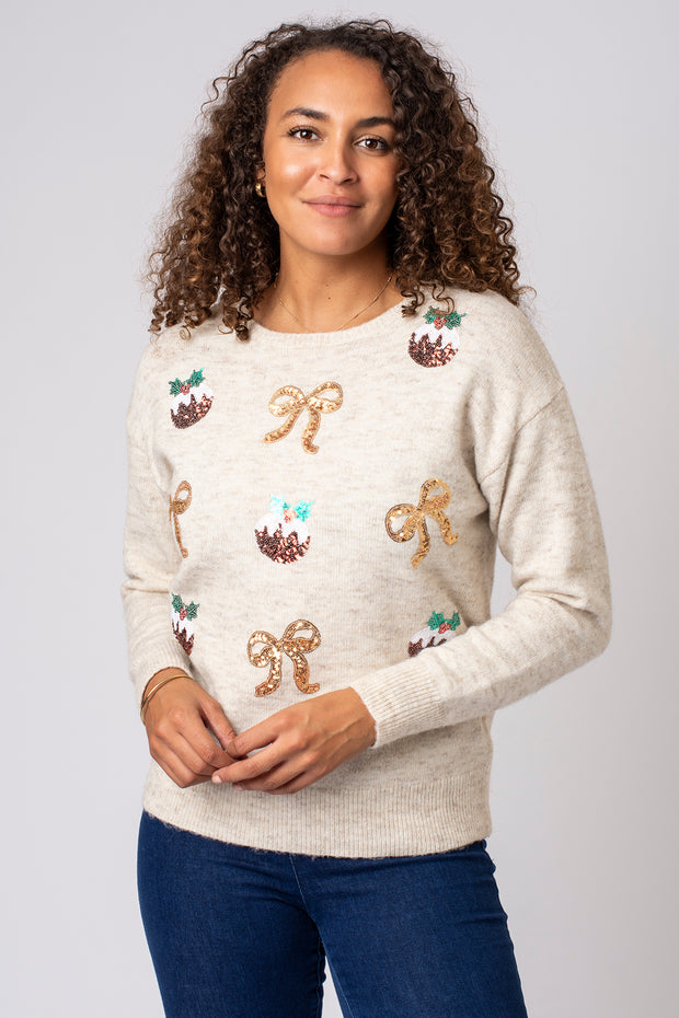 Pudding & Bow Christmas Jumper