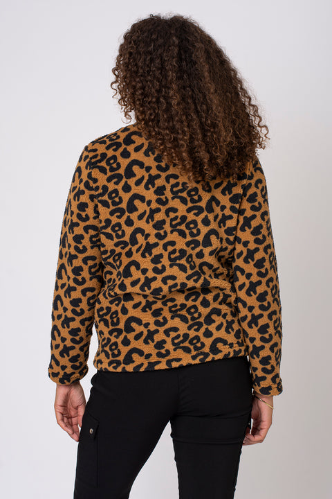Quarter Zip Animal Print Fleece