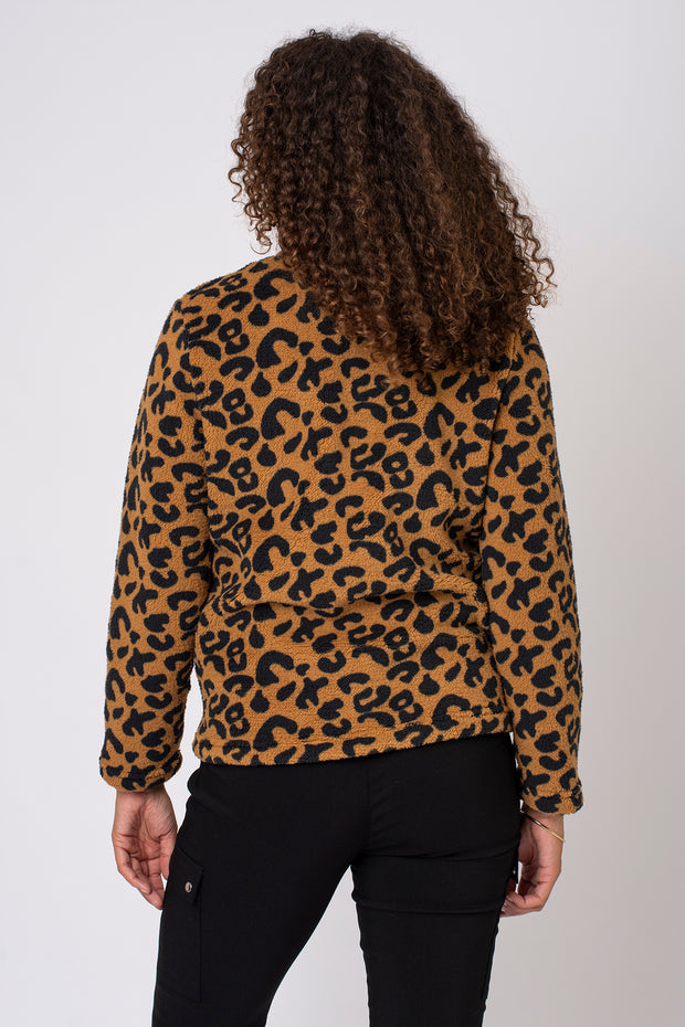 Quarter Zip Animal Print Fleece