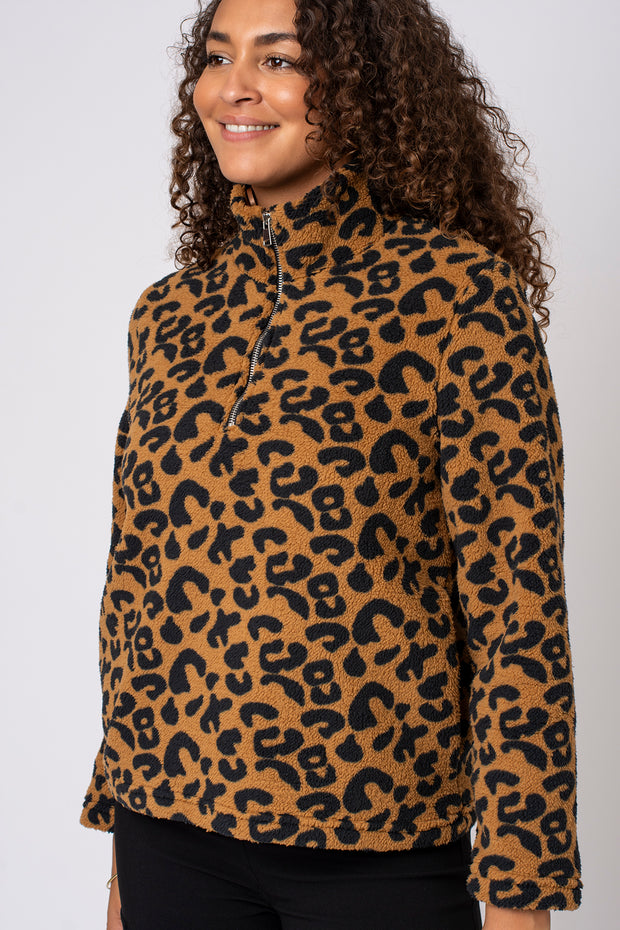 Quarter Zip Animal Print Fleece