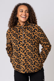 Quarter Zip Animal Print Fleece