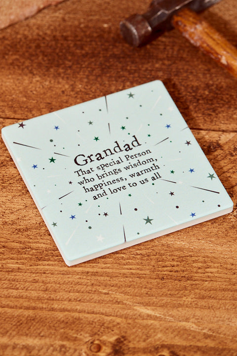 Grandad green star coaster