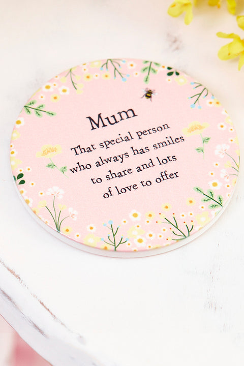 Mum spring floral coaster