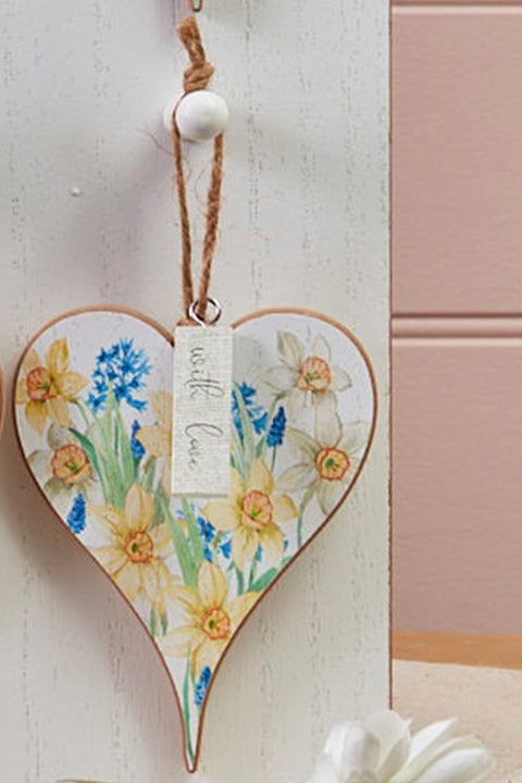 With love daffodil heart hanger
