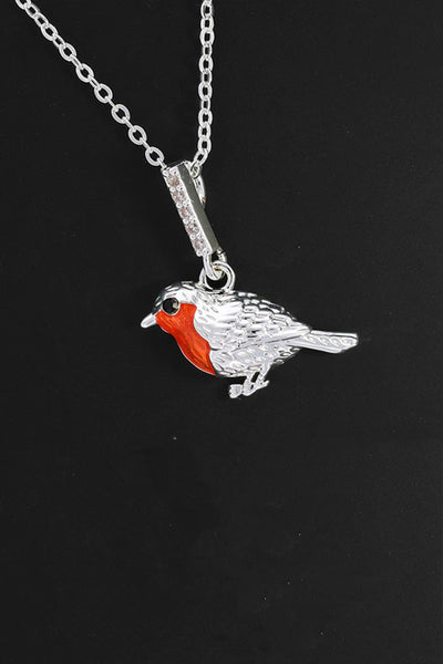 Robins appear silver necklace