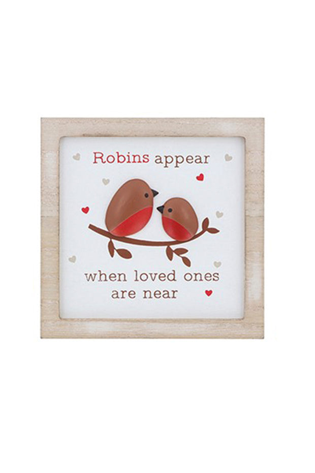Robins appear wall plaque