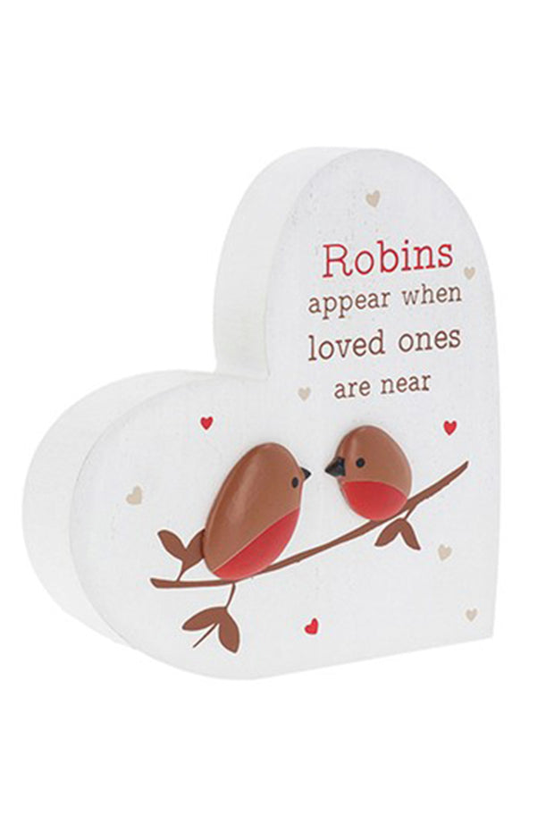 Robins appear standing heart