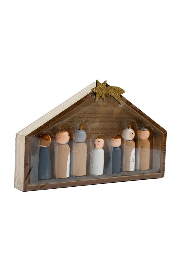 S/7 Wooden Nativity Set