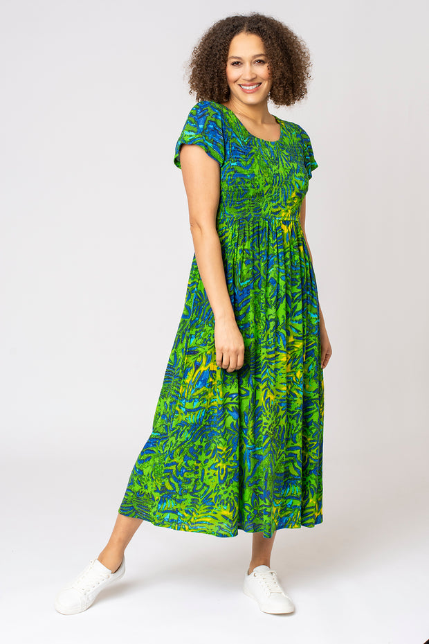 Safari Print Crinkle Dress