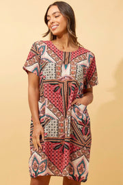 Scarf Print Pocket Tunic