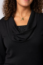 Scattered Sparkle Cowl Neck Top