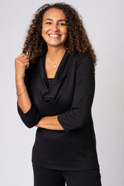 Scattered Sparkle Cowl Neck Top