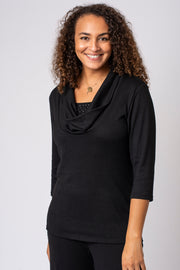 Scattered Sparkle Cowl Neck Top