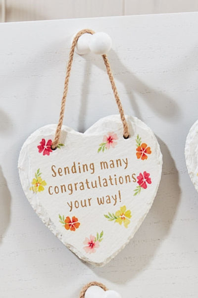 Sending Congratulations Retro Floral Heart