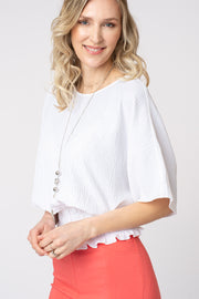 Shirred hem necklace top