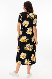 Short sleeve floral shirt dress